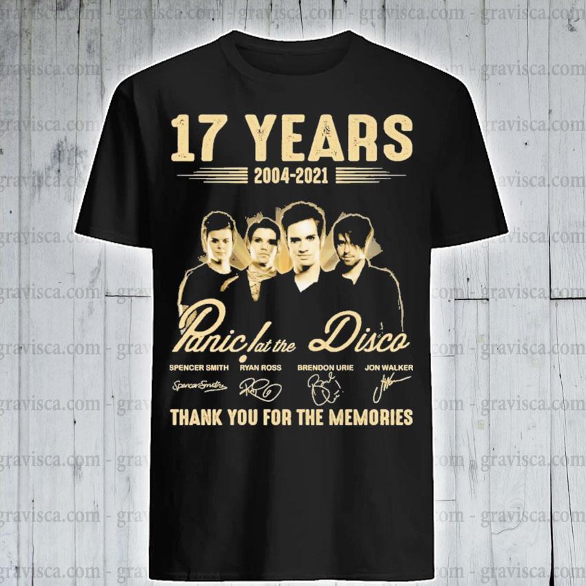 Gravisca 17 Years 2004 2021 Panic At The Disco Signatures Thank You For The Memories Shirt Myfrogtee