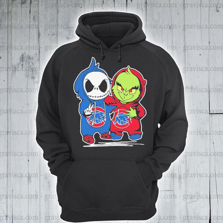 Chicago Cubs With Baby Jack Skellington And Baby Grinch Friends Shirt -  Limotees