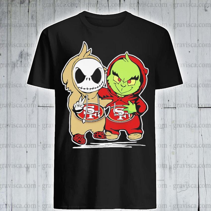 Baby Jack Skellington and Baby Grinch San Francisco 49ers shirt