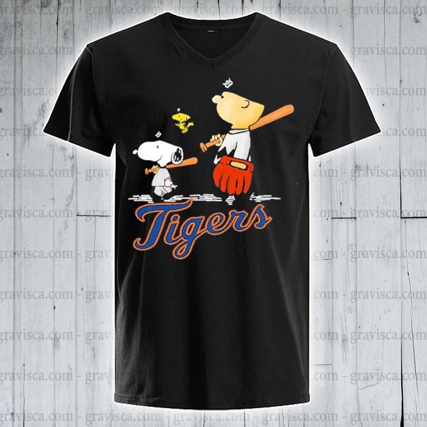 Detroit Tigers Let's Play Baseball Together Snoopy MLB Youth T-Shirt 