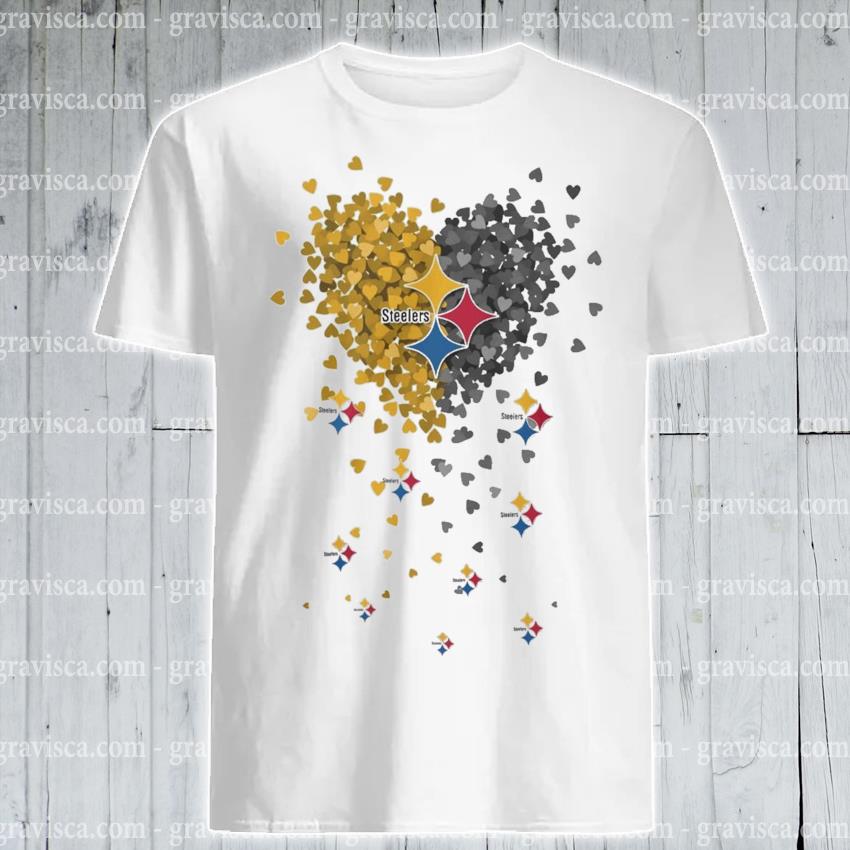 Pittsburgh Steelers T-shirt graphic heart ECG line 