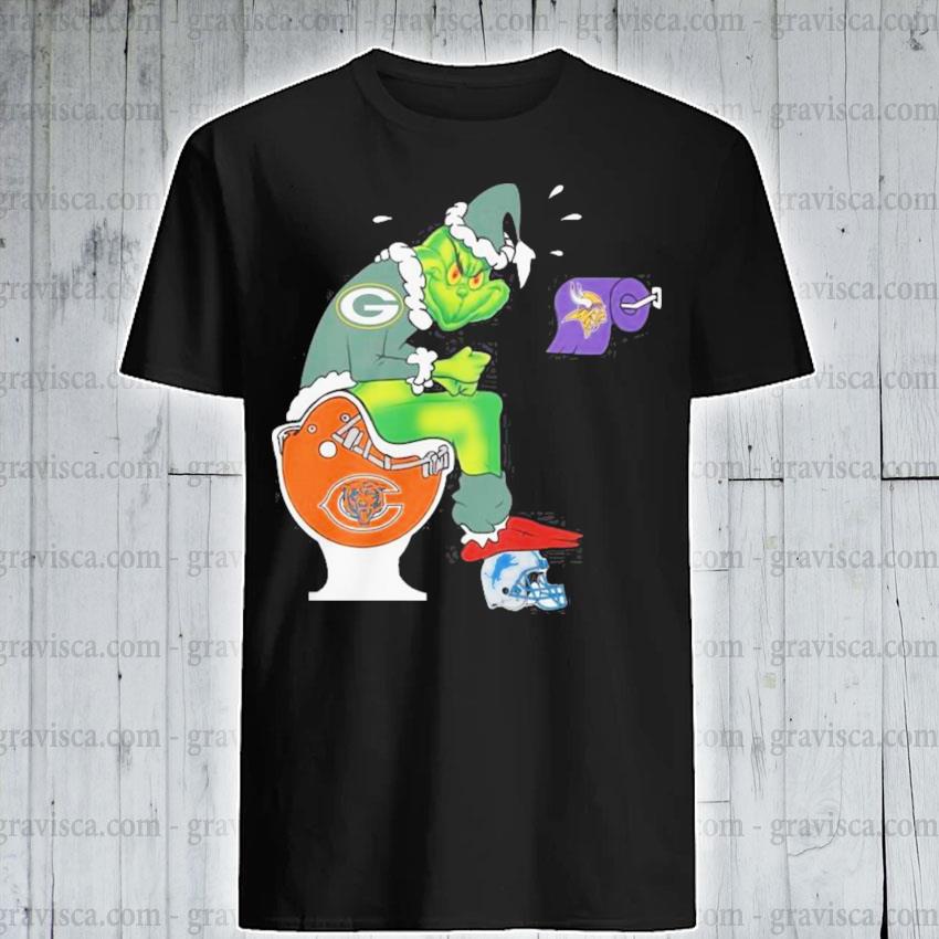 Nice The Grinch Chicago Bears Shit On Toilet Green Bay Packers Christmas  Shirt - Thefirsttees