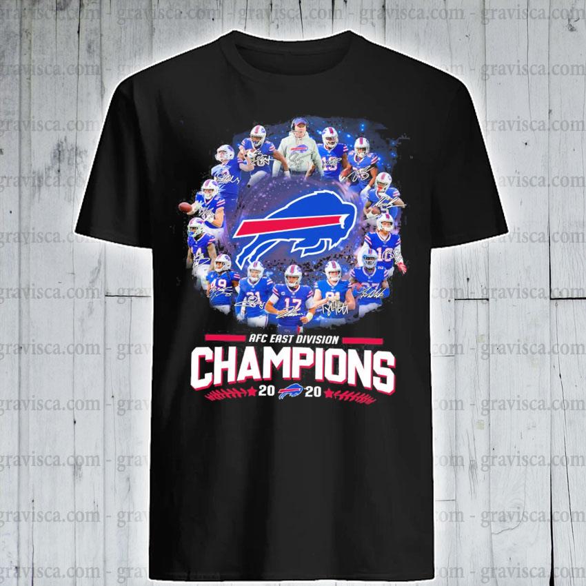 AFC East Division Buffalo Bills Champions 2020 Signatures T-Shirt - TeeNavi