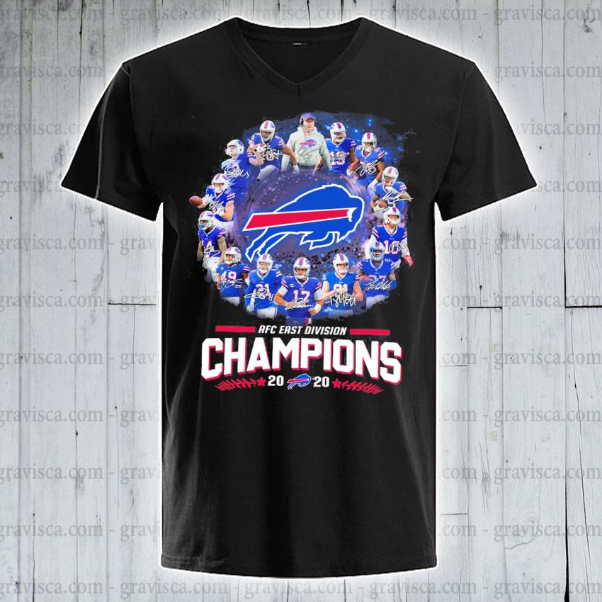 AFC East Division Buffalo Bills Champions 2020 Signatures T-Shirt - TeeNavi