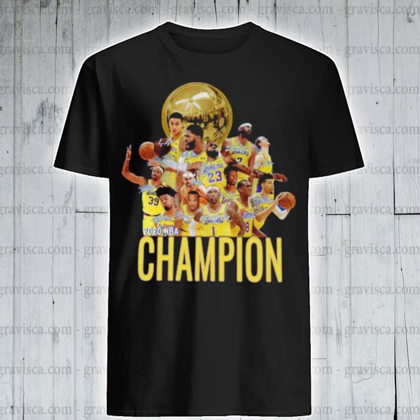 Los Angeles Lakers Champion 2020 signatures shirt - Bouncetees