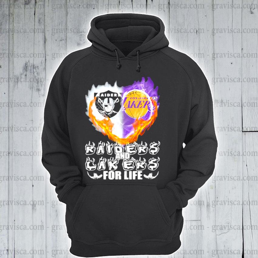 Los angeles raiders and los angeles lakers for life heart shirt, hoodie,  sweater, long sleeve and tank top